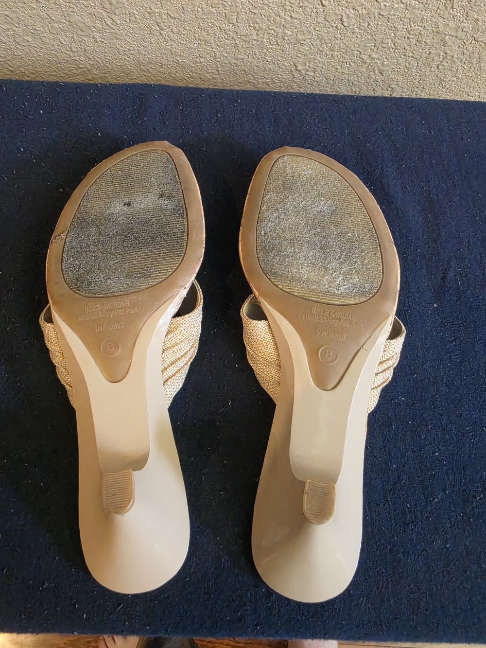 Lane Bryant Beige Cork Slide Sandals - Picture 7 of 7